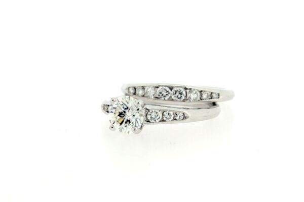 Timekeepersclayton Breathtaking 18K White Gold Engagement Ring Wedding Band Set 1ct Plus Diamond Bridal Set Diamonds Vintage