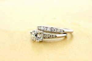 Timekeepersclayton Breathtaking 18K White Gold Engagement Ring Wedding Band Set 1ct Plus Diamond Bridal Set Diamonds Vintage