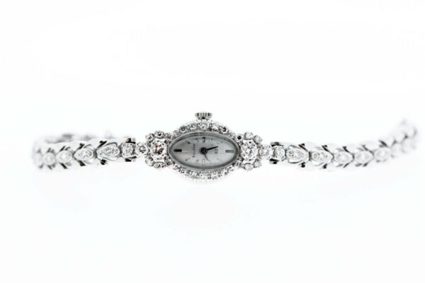 Timekeepersclayton Bulova Ladies Diamond 23 Jewel Wrist Watch 14K Gold