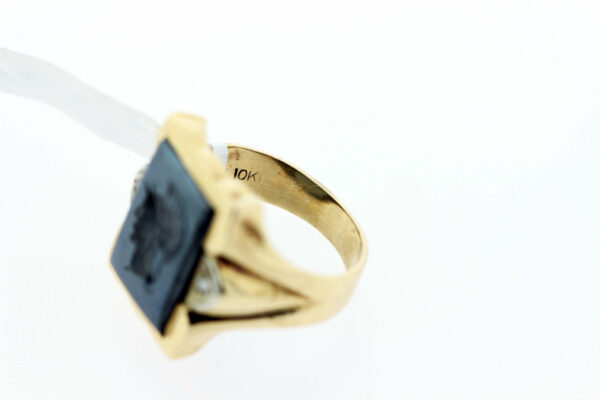 Timekeepersclayton Carved Soldier Hematite Ring in 10K Gold