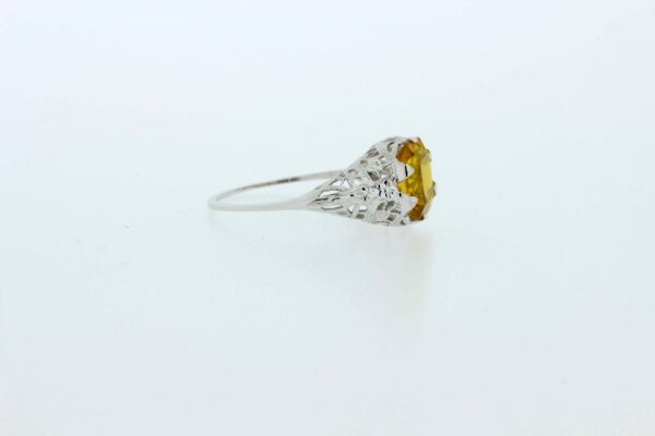 Timekeepersclayton Citrine-colored Stone Filigree Daisy Ring