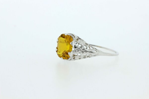 Timekeepersclayton Citrine-colored Stone Filigree Daisy Ring