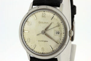 Timekeepersclayton Classic Bulova Wrist Watch Date Dial Selfwinding Stainless Steel Case