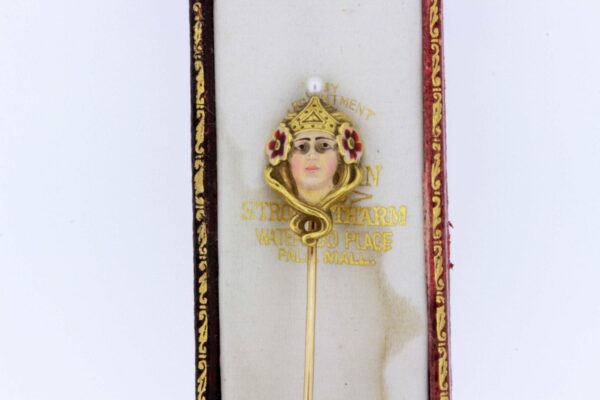 Timekeepersclayton Crowned Princess Stick Pin with Enamel and Pearl