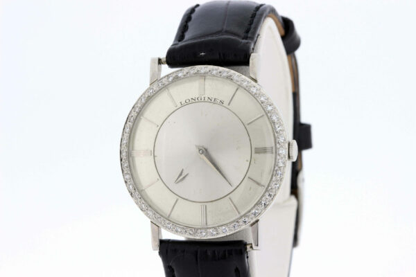 Timekeepersclayton Diamond Bezel 18K Gold Longine Wrist Watch