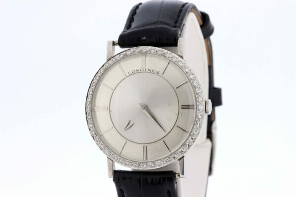 Timekeepersclayton Diamond Bezel 18K Gold Longine Wrist Watch