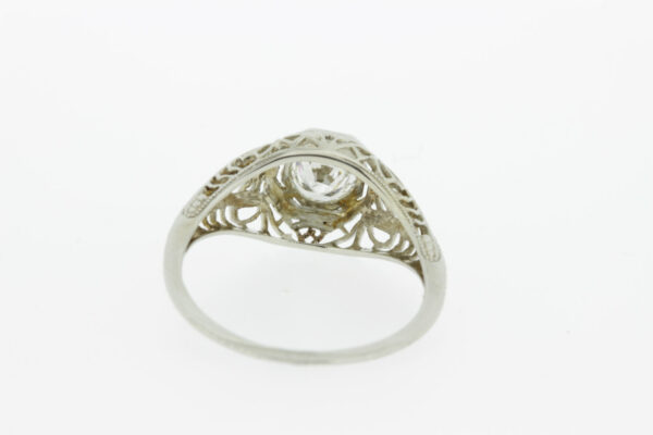 Timekeepersclayton Fern Leaf pierced pattern in 18K Gold Diamond Ring