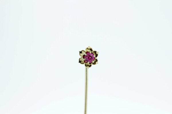 Timekeepersclayton Flower Stick Pin with Synthetic Ruby