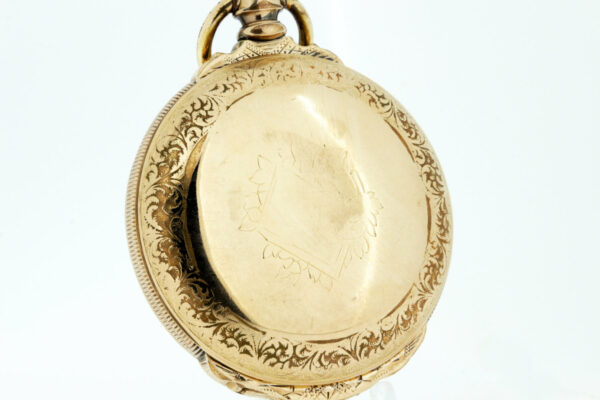 Timekeepersclayton Gold Filled Elgin Pocket Watch with Fern Design and Watch Chain
