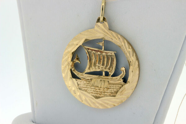 Timekeepersclayton Greek Boat of War Medallion 14K