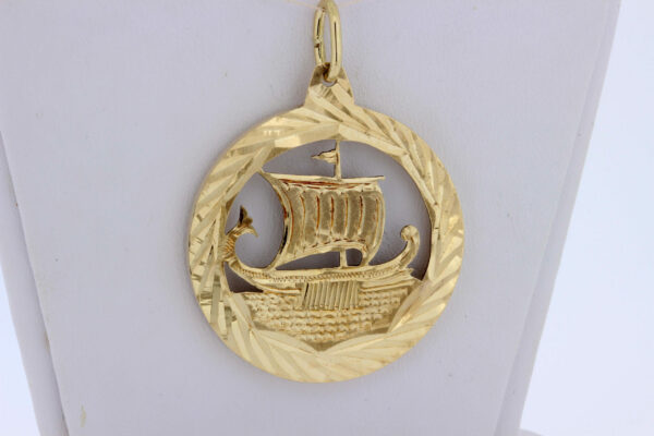 Timekeepersclayton Greek Boat of War Medallion 14K