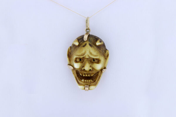 Timekeepersclayton Hannya Mask Pendant set with 14K Gold Tabs