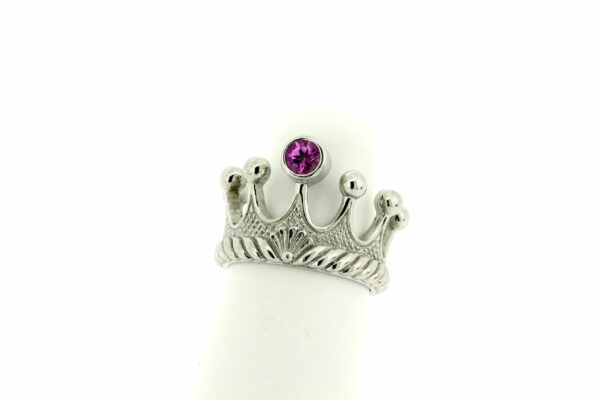 18k 0.35ct pink sapphire Crown Ring designed by Bach