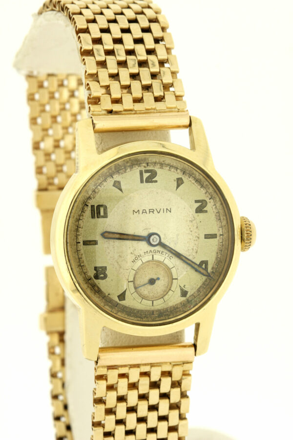 Timekeepersclayton 14K Yellow Gold Marvin Wrist Watch with Bracelet