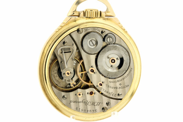 Timekeepersclayton 1934 Vintage Elgin Pocket Watch B.W.Raymond Signed 23 Jeweled Movement 10K Gold Filled Case size 16