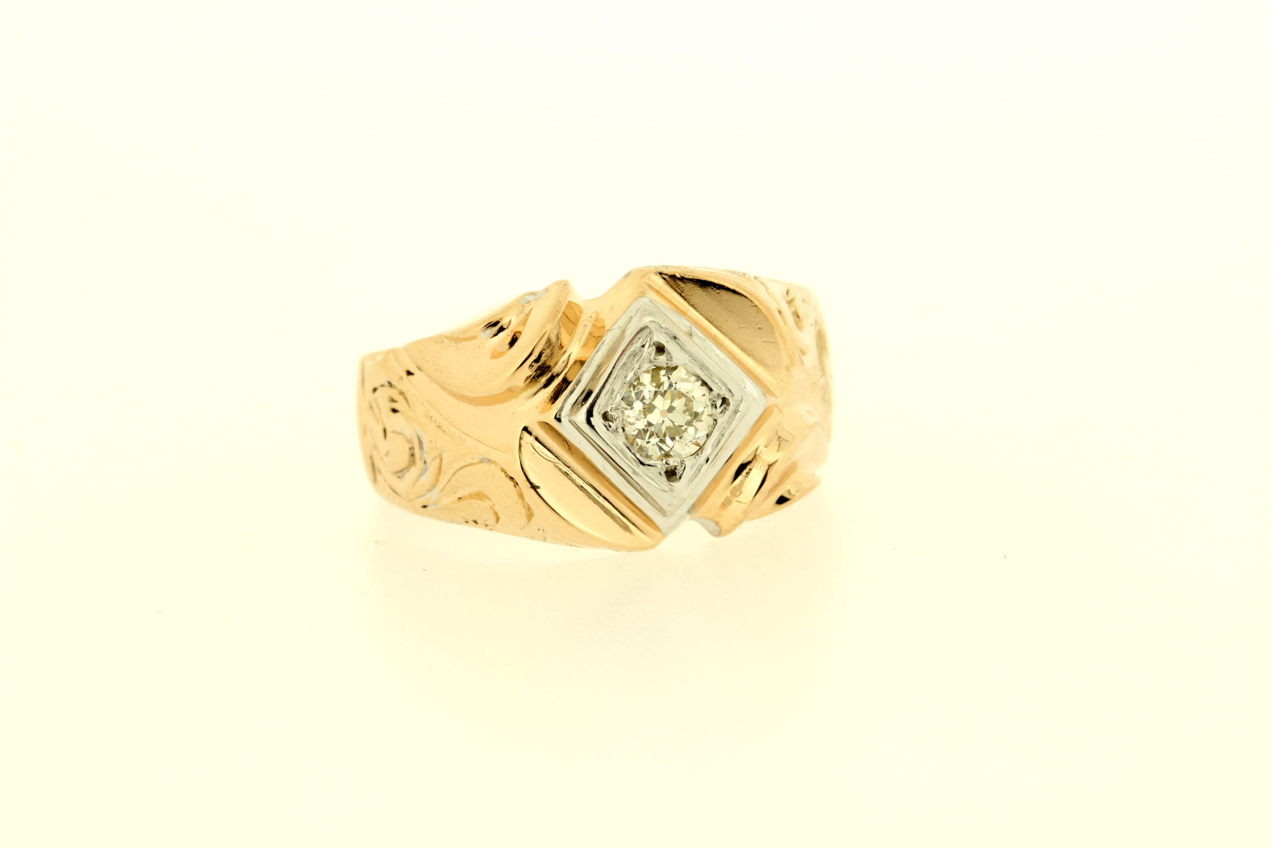 Buy Men Diamond Ring, Men Yellow Gold Ring, Solid Gold Ring, Men Gold Ring,  Engraved Ring for Him, Men Gold Ring, Heavy Gold, 10k Yellow Gold Online in  India - Etsy