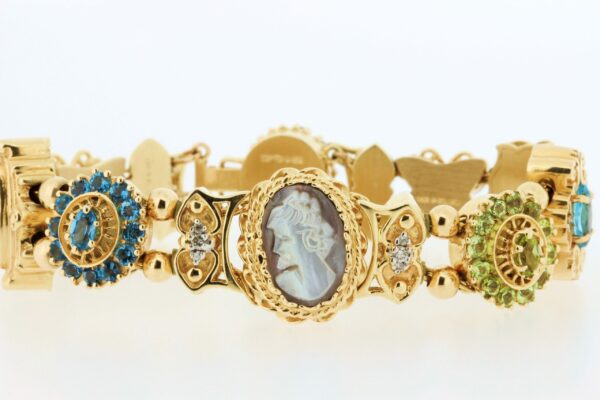 Timekeepersclayton 14K Yellow Gold Charm Slide Bracelet Vintage