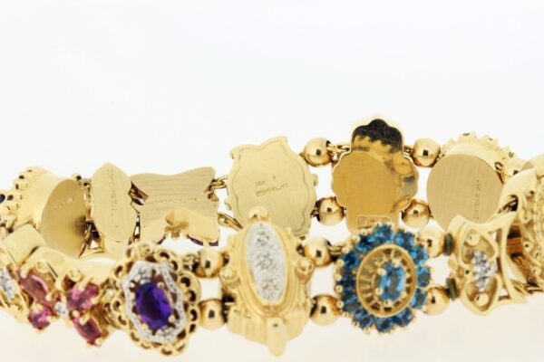 Timekeepersclayton 14K Yellow Gold Charm Slide Bracelet Vintage