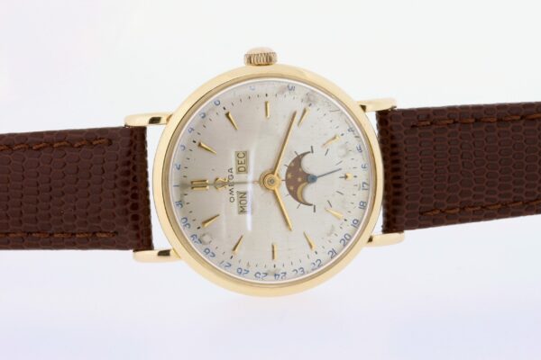 Timekeepersclayton 14K Vintage Omega Wrist Watch with Moon Dial