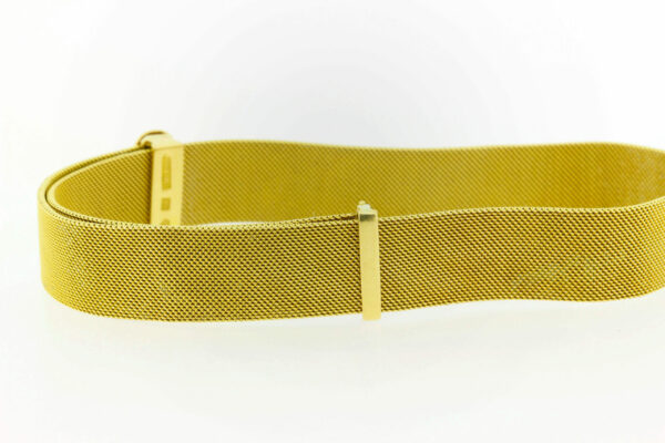 Timekeepersclayton 18K yellow gold woven mesh bracelet slide adjustable 10 inch Vintage