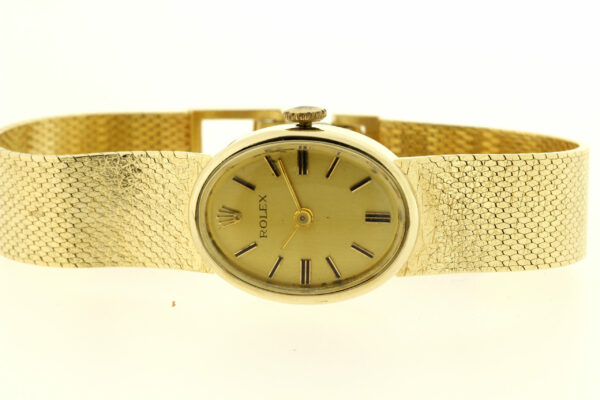 Timekeepersclayton 1950s Ladies Rolex 14K yellow gold 17 Jeweled Movement