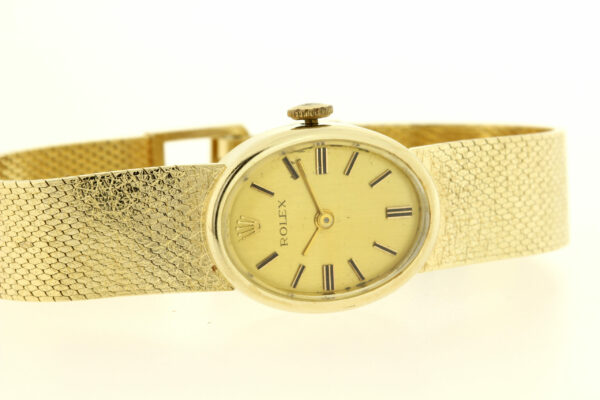Timekeepersclayton 1950s Ladies Rolex 14K yellow gold 17 Jeweled Movement