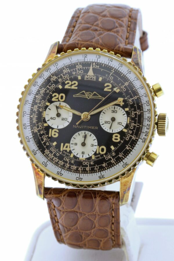 Timekeepersclayton Breitling 809 Navitimer Stainless Steel Back and Gold Plate no Box or papers