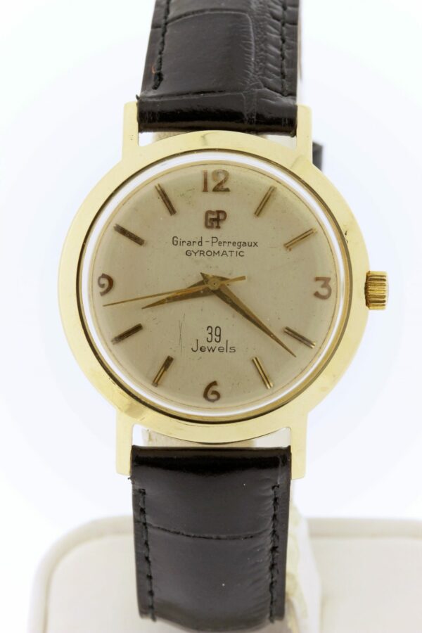 Timekeepersclayton 14K Yellow Gold Girard-Perregauz Gyromatic 39 jewel movement Wrist Watch