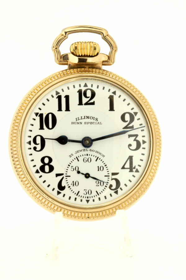 Timekeepersclayton 1929 Illinois Bunn Special Pocket Watch 10K Gold Filled Case 23 jeweled Movement 60 Hour