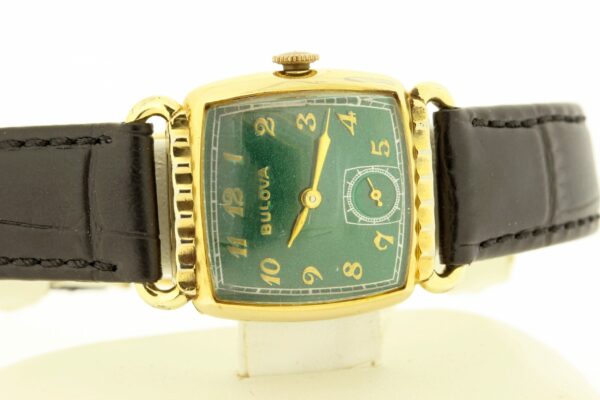 Timekeepersclayton Green Dial Bulova Gold Filled Case