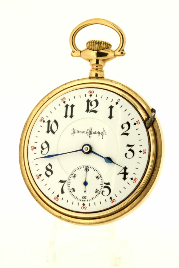 Timekeepersclayton 1902 Illinois Watch Company Bunn Special 24 Jeweled Movement Gold Filled Case Small Town and Floral Motif Engraved