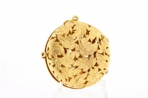 Timekeepersclayton 14K Gold Chanel Floral Leaf Locket