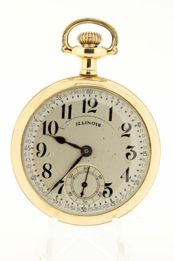 Timekeepersclayton Sangamo signed Illinois Watch CO Pocket Watch 21 Jeweled Movement Engraved Case