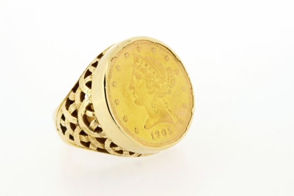 Timekeepersclayton 1905 22K Gold 5 Dollar Liberty coin 10K gold ring