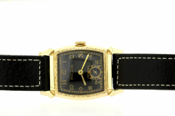 Timekeepersclayton 1950s Black Dial Bulova Wrist Watch