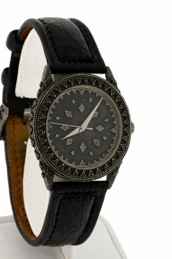 Timekeepersclayton Oxidized Sterling Silver John Hardy wrist watch Granulated Dots