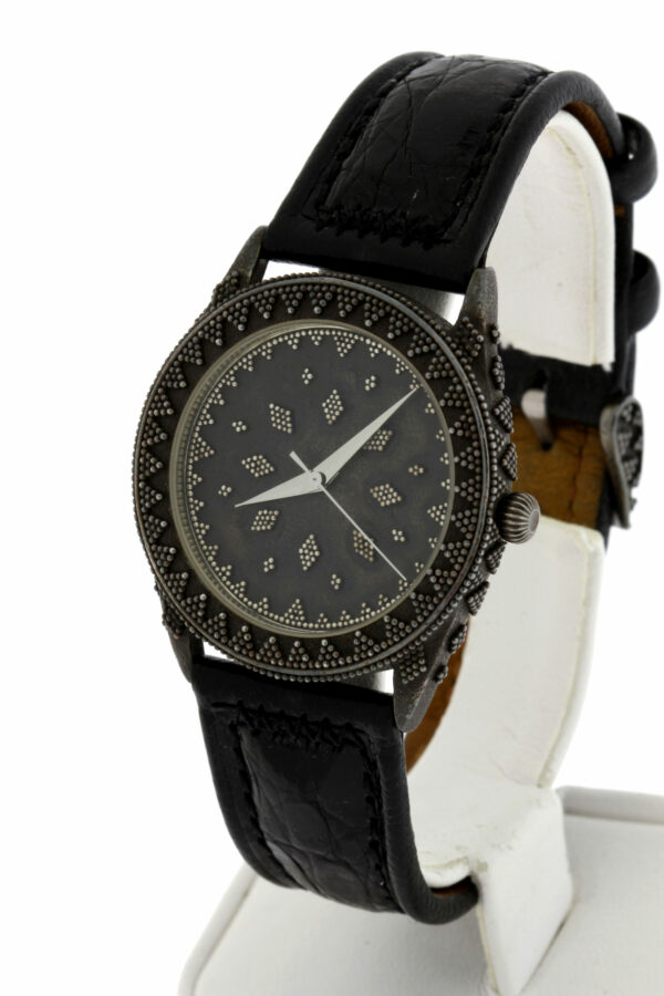 Timekeepersclayton Oxidized Sterling Silver John Hardy wrist watch Granulated Dots