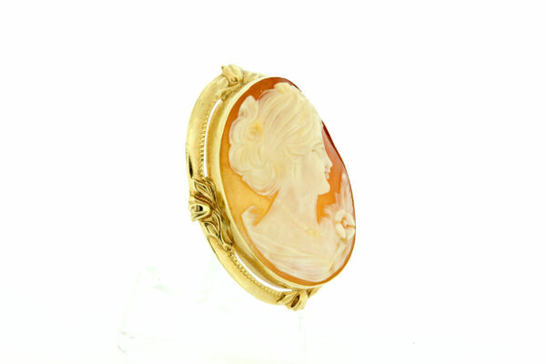 Timekeepersclayton 1960s 10K Yellow Gold Covertible Cameo Brooch Female Figure