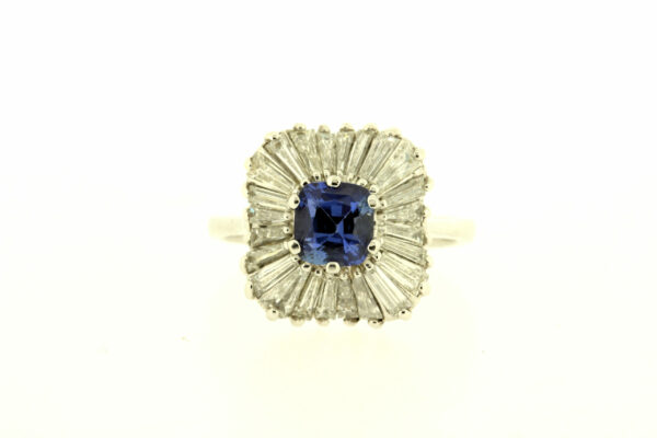 Timekeepersclayton 18k Gold Ring 1.00ct diamond 1.11ct blue sapphire