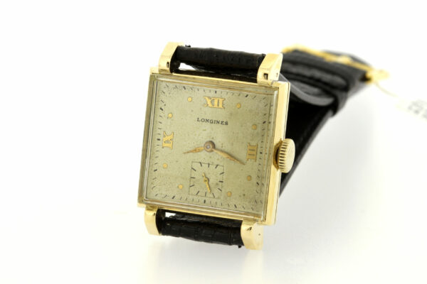 Timekeepersclayton Vintage Square Bezel Cased 14K Yellow Gold Longines Wrist Watch 17 Jeweled Movement