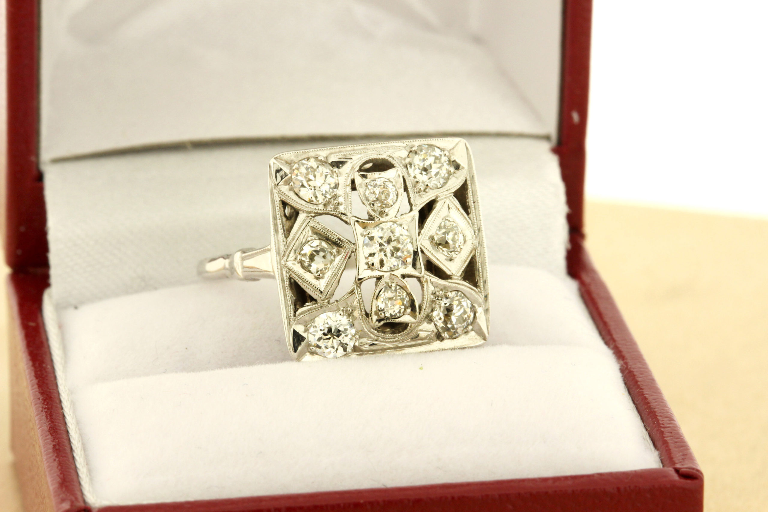 Vintage Diamond & Emerald Cocktail Ring – Vintage Diamond Ring