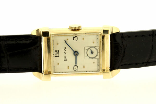 Timekeepersclayton 10K Gold Filled Vintage Rectangular Cased Bulova Wrist Watch “J.N.J.” Engraved Initials