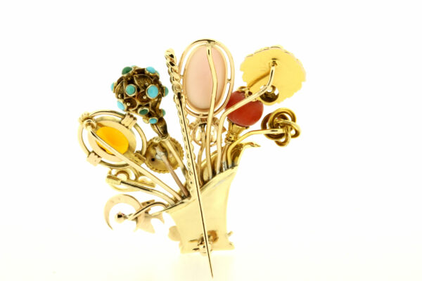 Timekeepersclayton Vintage Stick Pin bouquet Basket 14K Gold