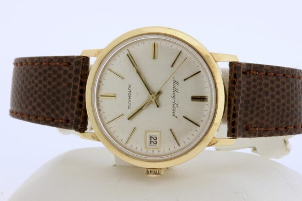 Timekeepersclayton 14K Yellow Gold Mathey-Tissot Wrist Watch Automatic Date Dial Swiss Movement Vintage