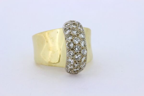 Timekeepersclayton 0.70ct Total weight White diamond Cluster Bar Ring 14k Yellow Gold