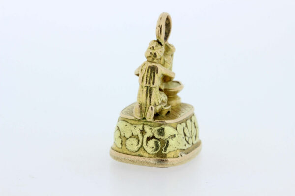 Timekeepersclayton Lady Pouring Water Urn Charm 14K Yellow Gold