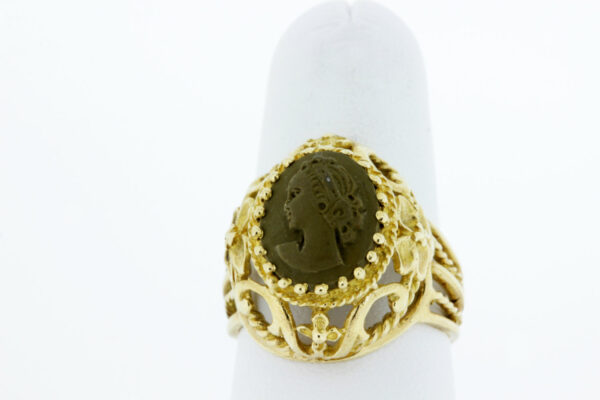 Timekeepersclayton Lava Cameo Ring in 14K Yellow Gold