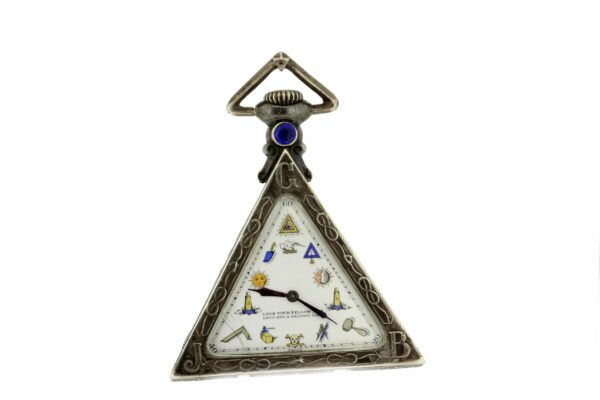 Masonic Pocket Watch Solvil 15 Jeweled Swiss Movement Tempor Watch CO Schwab-Loeille Silver Case