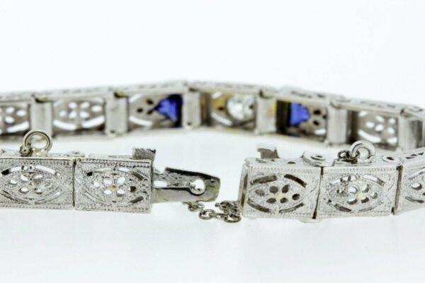 Timekeepersclayton Platinum and 14K Gold Bracelet with Diamond and Sapphires
