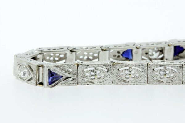 Timekeepersclayton Platinum and 14K Gold Bracelet with Diamond and Sapphires